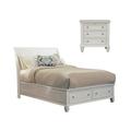 CDecor Home Furnishings Fresnes White 2-Piece Queen Bedroom Set w/ Nightstand Wood in Brown/White | 57.25 H x 64.5 W x 96.75 D in | Wayfair