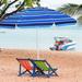 Gymax 79" Beach Umbrella Metal in Blue/Navy | 79 W x 79 D in | Wayfair GYM07592