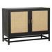 Bayou Breeze Eichorn 42" Wide Server in Beige/Black Wood in Brown | 32 H x 42 W x 16 D in | Wayfair 4559971DCE5344E5B4513746EB698B7B