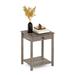 Winston Porter Montale Side Table w/ Drawer, Black Oak Wood in Green/Brown | 22.52 H x 17.72 W x 15.55 D in | Wayfair