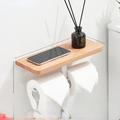 Umber Rea Wooden Paper Towel Holder Creative Toilet Toilet Roll Holder Toilet Paper Box Mobile Phone Storage Toilet Paper Holder_11.8 x 4.7 Metal | Wayfair