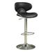 Wrought Studio™ Swivel Adjustable Bar Stool, Black, Set Of 2 Upholstered/Leather/Metal/Faux leather in Black/Gray | Wayfair