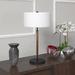 Ivy Bronx Lexghi 25" Table Lamp Fabric in White/Black | 25 H x 14 W x 14 D in | Wayfair 071E706153F24D48B93FAA52CBCF76ED