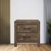 Loon Peak® Nightstand Of Drawers Black Metal Hardware Bedroom Furniture Wood in Brown | 24 H x 16 W x 23.5 D in | Wayfair