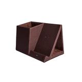 Latitude Run® Desk Organizer Faux Leather in Brown | 4.4 H x 6.9 W x 4.1 D in | Wayfair 61C95EA4867A4C3F939FF12518288D9C