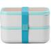 Prep & Savour Bravo-Gomez Double Stackable Bento Boxes Plastic in Blue/White | 5 H x 7.5 W x 4.5 D in | Wayfair EAACDC2FA5214D5E853511A37BF300EF