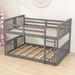 Harriet Bee Full Over Full Wood Bunk Bed w/ Ladder in Gray | 51.1 H x 56.3 W x 79.5 D in | Wayfair CAA6135D212D4BE19B952AA1B603C458