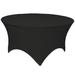 Eider & Ivory™ 5Ft, 6Ft Round Spandex Tablecloth Tight Fitted Stretch Table Cover For Dining Wedding Banquet Party in Black | Wayfair