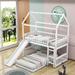 Harper Orchard Lakra Twin Over Twin L-Shaped Bunk Beds w/ Slide in White | 93.9 H x 78 W x 79.5 D in | Wayfair C0A0EC061E474939ADF65E5EFF99476C