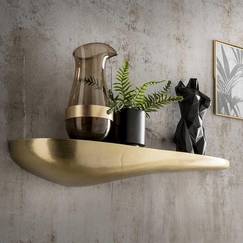 Wandregal Steinform in Goldbronze Aluminium