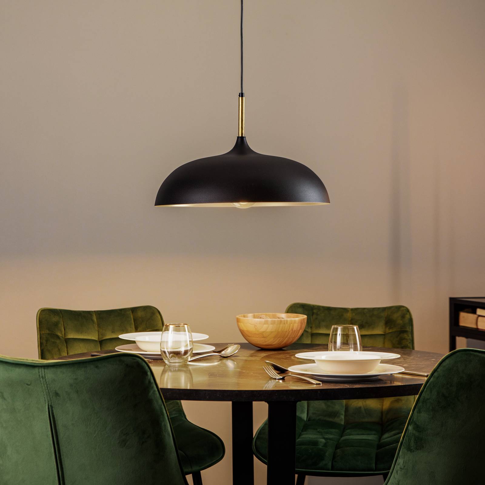 Hängelampe Lincoln Eko-Light, dimmbar, schwarz, für Wohn- / Esszimmer, Metall, Pendelleuchte