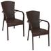 Sunnydaze Segesta Plastic Patio Armchair - Indoor - Outdoor - Wenge