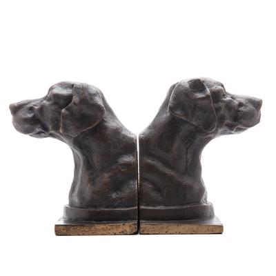 Bronze Lab Iron Bookends - 5x4.5x6