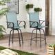 Swivel High Back Textilene Sling Fabric Patio Bar Stool Set of 2/4/6