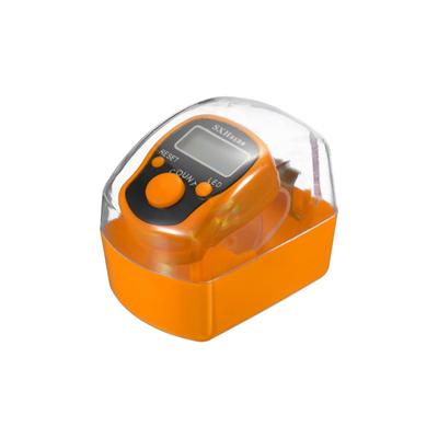 Finger Tally Counter 5 Digital LED Display with Case for Counting - Orange