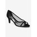 Wide Width Women's Picaboo Pump by Easy Street in Black Suede (Size 8 1/2 W)