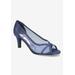 Extra Wide Width Women's Picaboo Pump by Easy Street in Navy Glitter (Size 9 1/2 WW)