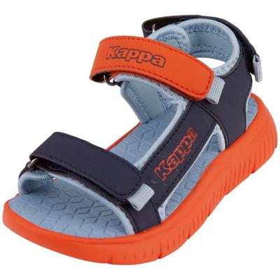 Sandale KAPPA, Gr. 25, orange (orange, navy), Synthetik, mehrfarbig, sportlich, Schuhe Outdoorsandale Sandale, - mit schönen Farbakzenten