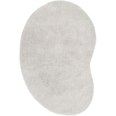 Hochflor-Teppich "Halrum, einfarbig, besondere Form, modern" Gr. 70, grau, B:100cm H:25mm L:150cm, Kunstfaser, LEGER HOME BY LENA GERCKE, Teppiche, organische Form, bean shape, kuschelig, Wohnzimmer, Schlafzimmer Image