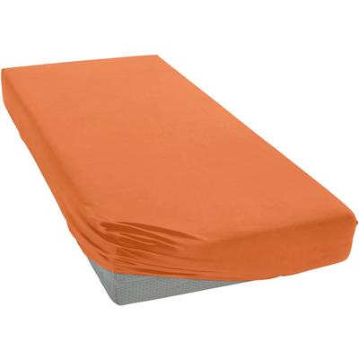 Spannbettlaken JANINE "ELASTIC 5002", orange (rost, orange), B:140-160cm L:200-220cm, Jersey-Elasthan, Obermaterial: 95%