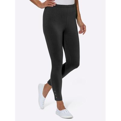 Leggings CLASSIC BASICS, Damen, Gr. 40, Normalgrößen, schwarz, 95% Baumwolle, 5% Elasthan, unifarben, 7/8-Länge, Hosen Image