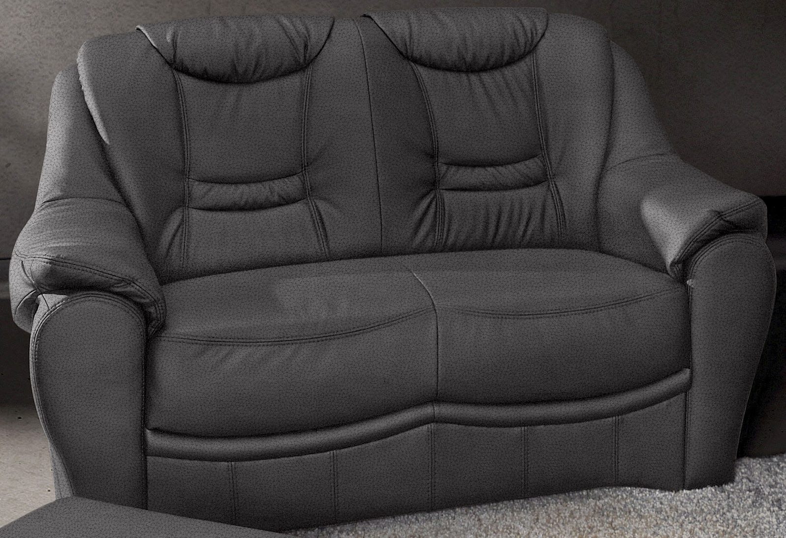 2-Sitzer SIT & MORE "Benson", grau (anthrazit), B:143cm H:94cm T:95cm, Luxus-Kunstleder;Primabelle-Microfaser;NaturLeder (in Sitz und Rücken, Korpus in passendem Kunstleder);Luxus-Microfaser, Sofas