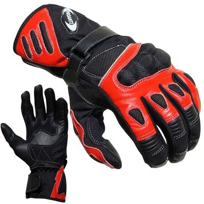 Motorradhandschuhe PROANTI Handschuhe Gr. M, rot (rot, schwarz) Motorradhandschuhe aus LederCordura