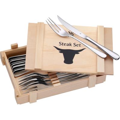 Steakbesteck WMF Essbesteck-Sets Gr. 12 tlg., silberfarben (edelstahlfarben) Steakbesteck