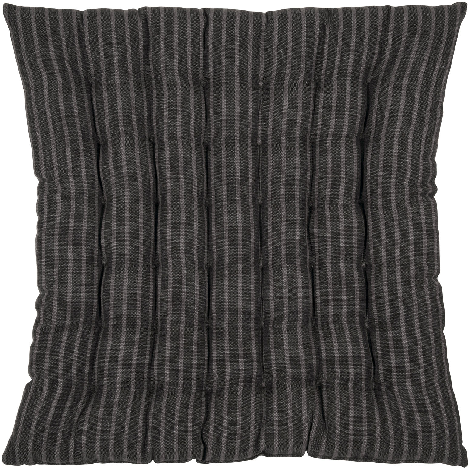 Sitzkissen PAD "FIORA", grau (anthrazit, gestreift), B:40cm L:40cm, Baumwolle, Dekokissen_Sitzkissen_Kissenhüllen, Sitzkissen, handgewebt, 1 Stück