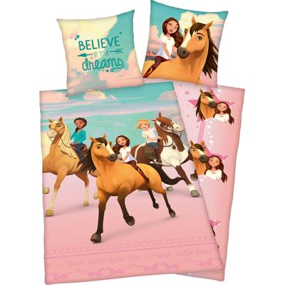 Kinderbettwäsche "Spirit", bunt (rosa, türkis), B/L: 135cm x 200cm, , Renforcé, B/L: 80cm x 80cm, Renforcu00e9, Obermaterial: 100% Baumwolle, Bettwäsche, mit niedlichem Motiv Image