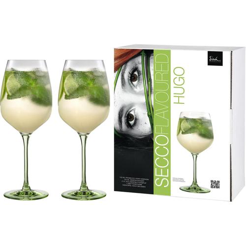 „Weinglas EISCH „“Secco Flavoured““ Trinkgefäße Gr. x 24 cm, 640 ml, 2 tlg., grün Weingläser und Dekanter (Hugo-Glas), bleifrei, 640 ml, 2-teilig“