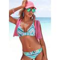 Triangel-Bikini VENICE BEACH Gr. 40, Cup C/D, grün (gestreift, türkis) Damen Bikini-Sets Ocean Blue