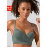 Sport-Push-up-BH LASCANA ACTIVE Gr. 85, Cup C, grün (khaki) Damen BHs mit Bügel eingearbeiteten Kissen