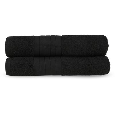 Badetuch GOOD MORNING "Uni Towels", schwarz, B:70cm L:140cm, Frottier, Obermaterial: 100% Baumwolle, Handtücher (Packung), Baumwolle, Walkfrottee, Bordüre, 500 GSM, Einfarbig, ohne Aufhängung
