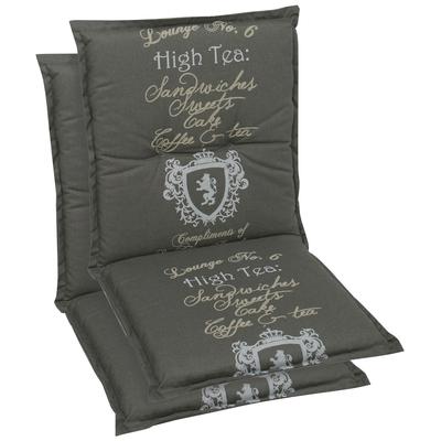 Sesselauflage GO-DE "High Tea", grau, B:100cm H:8cm T:50cm, Obermaterial: 85% Baumwolle, 15% Polyester, Polsterauflagen Image