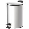 Mülleimer EISL, grau (edelstahl), H:23,2cm Ø:16,8cm, Edelstahl, Mülleimer, Mülleimer, Badmülleimer Edelstahl, Absenkautomatik, entnehmbarer Hygieneeimer, 3l