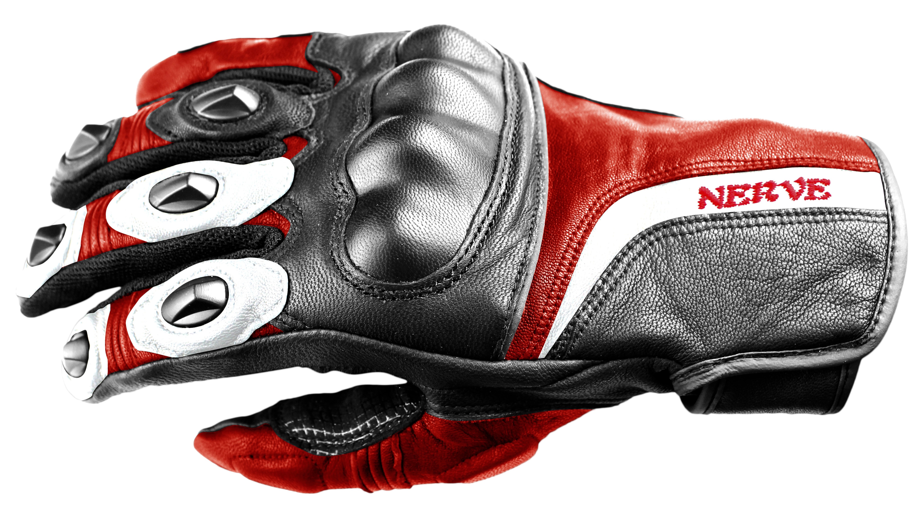Motorradhandschuhe NERVE "KQ11" Gr. M, rot (rot, schwarz), Handschuhe, M, mit Weitenverstellung Image