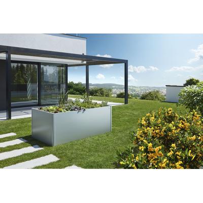 Hochbeet BIOHORT "HochBeet", silber (silberfarben, metallic), B:201cm H:77cm T:102cm, Stahlblech, Pflanzgefäße, BxTxH: 201x102x77 cm