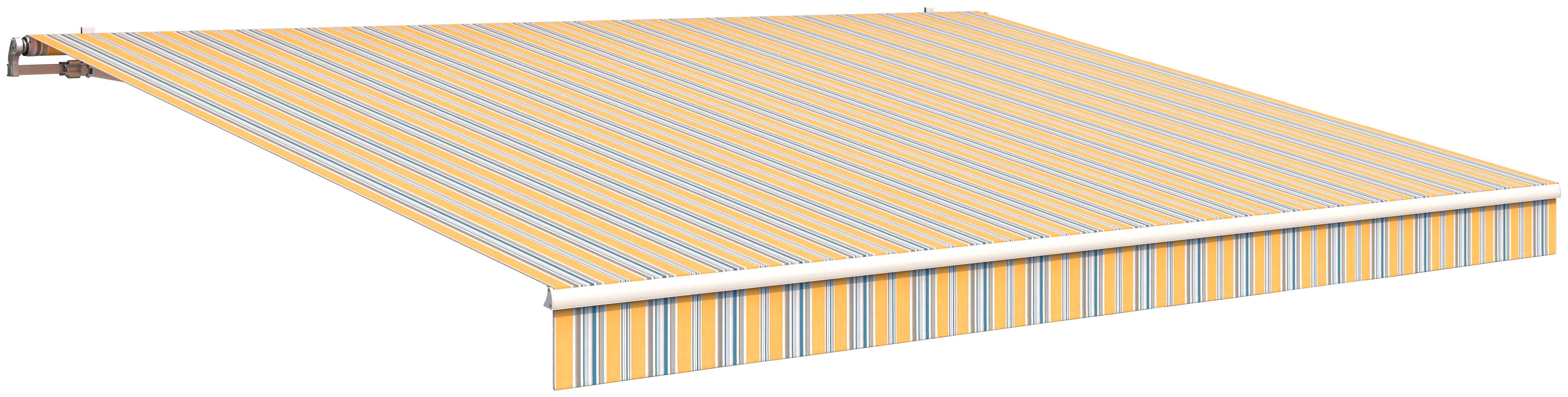 Gelenkarmmarkise WISMAR Gr. 10, bunt (grau, blau, gelb), B:500cm, Polyacryl, Markisen, B: 500 cm, in versch. Ausfällen und Dessins Image