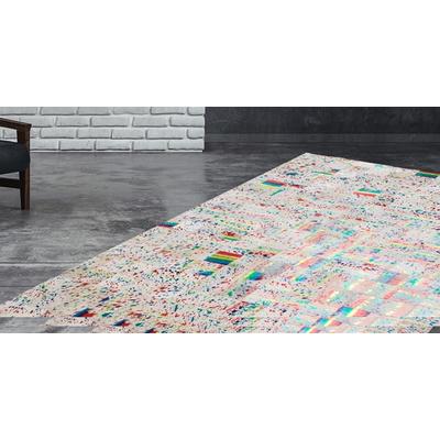 Fellteppich CALO-DELUXE "Audra 300" Gr. 6, bunt (multi, elfenbeinfarben), B:200cm H:8mm L:290cm, Leder, Teppiche, echtes Rinderfell, Wohnzimmer Image