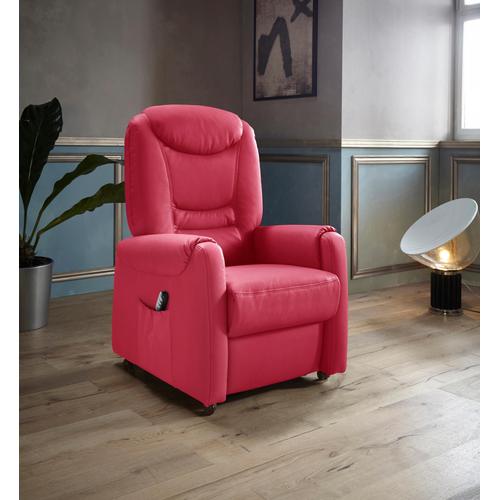 „TV-Sessel SIT&MORE „“Morten““ Sessel Gr. NaturLEDER, 2-motorig-mit Aufstehhilfe, Aufstehhilfe, B/H/T: 76 cm x 111 cm x 78 cm, rot (feuerrot) Fernsehsessel und TV-Sessel in Größe S, wahlweise mit Motor Aufstehhilfe“
