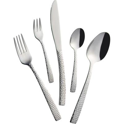 Besteck-Set MULEX "Madison", silber (edelstahlfarben), 30 tlg., Edelstahl 18/10, Essbesteck-Sets, gehämmert Image