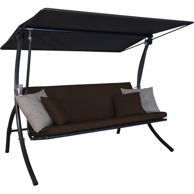 Hollywoodschaukel "Motion Smart coffee", braun, B:210cm H:160cm T:145cm, Obermaterial: 100% Polyester, ANGERER FREIZEITMÖBEL, Hollywoodschaukeln
