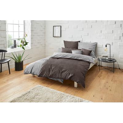 Wendebettwäsche BRUNO BANANI "Merlin in Gr. 135x200 oder 155x220 cm", grau (anthrazit, hellgrau), B/L: 135cm x 200cm, , Linon, B/L: 80cm x 80cm, Linon, Obermaterial: 100% Baumwolle, Bettwäsche, Baumwollbettwäsche, Leinen-Look in Melange-Optik Image