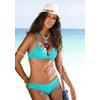Push-Up-Bikini-Top S.OLIVER "Spain", Damen, Gr. 34, Cup C, blau (türkis), Microfaser, Microfaser, unifarben, Bikini-Oberteile, in Wickeloptik