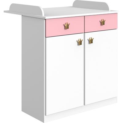 Wickelkommode WIMEX "Cindy2", rosa (weiß, rosé), B:91cm H:101cm T:75cm, Spanplatte, Wickelkommoden, umbaufähig zur Kommode