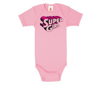 Body LOGOSHIRT Gr. 50, EURO-Größen, rosa Baby Bodies mit trendigem Super-Girl-Schriftzug