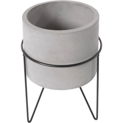 Übertopf CREATIV HOME "NOMA", grau, B:16cm H:24cm T:16cm, Metall, Pflanzgefäße