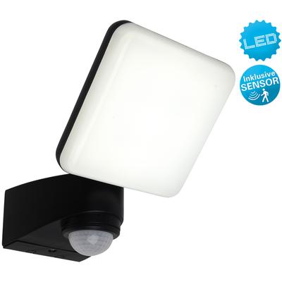 LED Außen-Wandleuchte NÄVE "Jaro", grau (anthrazit), B:14,0cm H:23,0cm T:15cm, Lampen, Außenleuchte mit Bewegungmelder, Detektorreichweite 2-12m Image