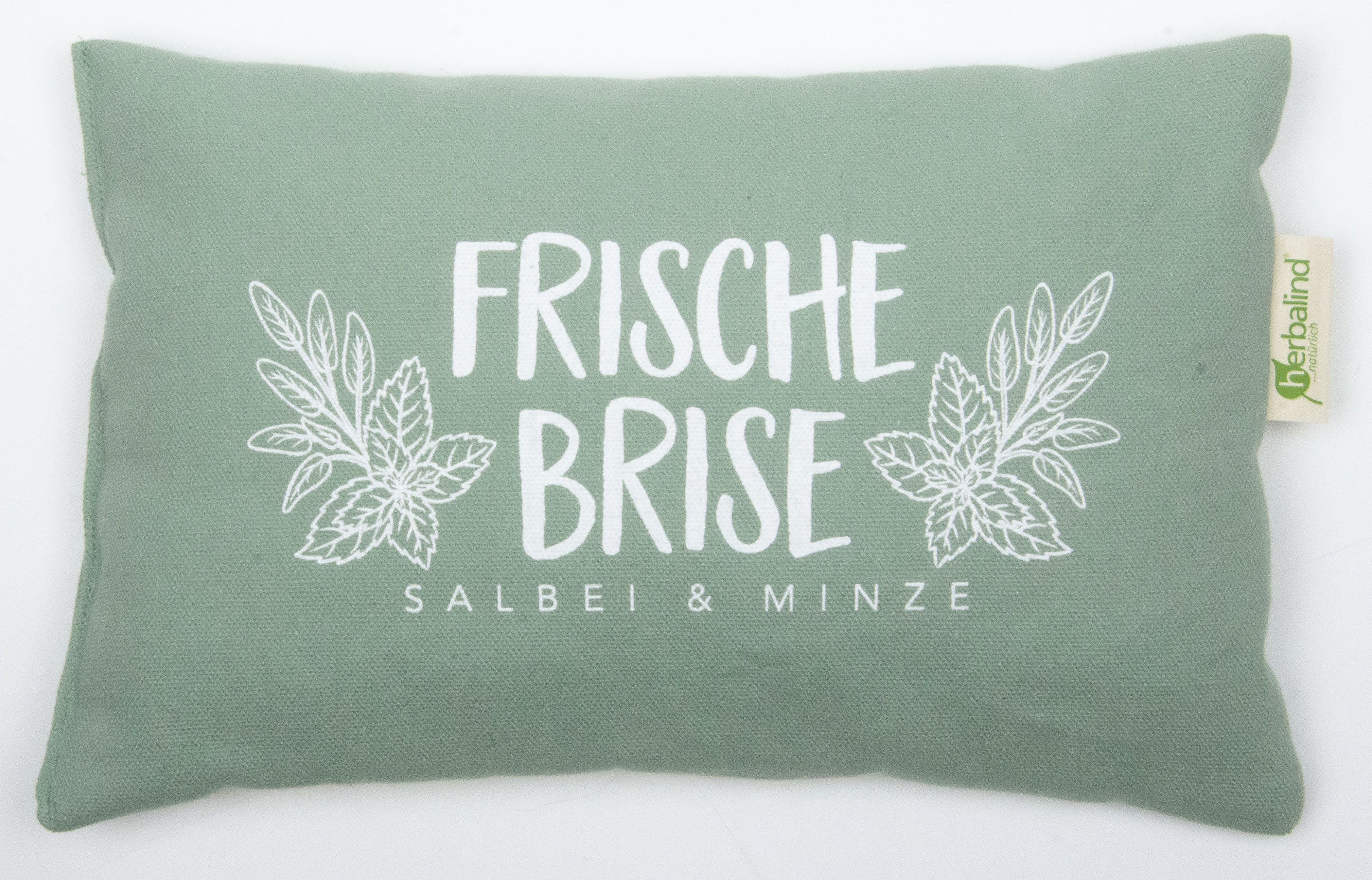 Kräuterkissen HERBALIND "5066 Kräuterkissen FRISCHE BRISE", grün (grün, weiß), B:30cm H:4cm L:20cm, Baumwolle, Funktionskissen Image